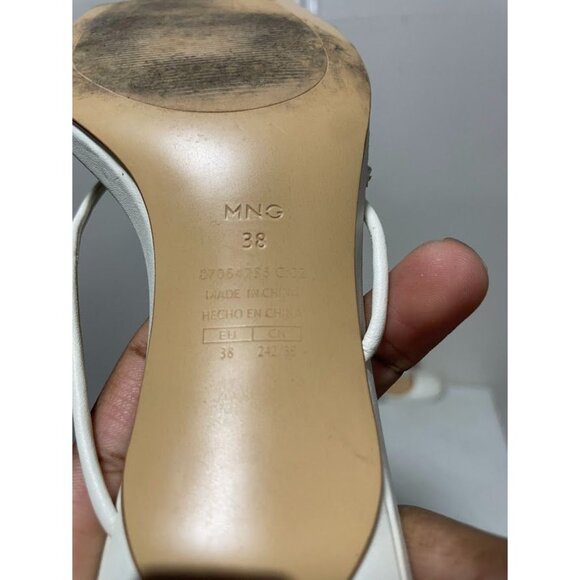 Mango MNG Strappy Kitten Heel Open Toe Y2K 90s Casual White Womens Size 7.5 - Picture 5 of 5
